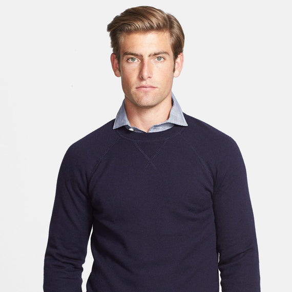 Raglan Merino Wool Crewneck Sweater