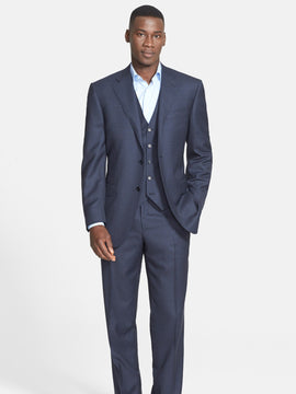 Classic Fit Three-Piece Check Suit